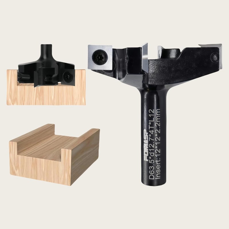 FomaSP CNC Spoilboard Surfacing Router Bit,1/2"(12.7mm) Shank,2-1/2"(63.5mm) Cutting Diameter,Slab Flattening Router Bit,Replaceable Carbide Inserts Wood Planer Bit with 4 Wings for Woodworking. - Image 3